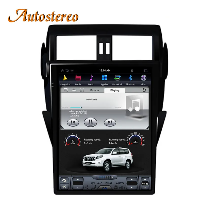 Perfect 17" Android Tesla style Big Screen Car GPS Navigation For TOYOTA Land Cruiser Prado 150 2014+ head unit multimedia No DVD Player 5