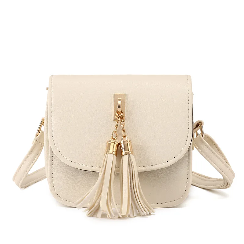 New Arrival Women Messenger Bags Small Flap Leather Phone Tassel Bag