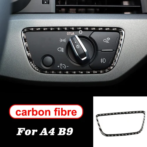 Внутреннее покрытие из углеродного волокна переключатель фар кожухи для кнопок наклейки для автомобиля Audi a4 b9 R S4 LHD RHD Accessories2016-2019Styling - Название цвета: right-hand drive B