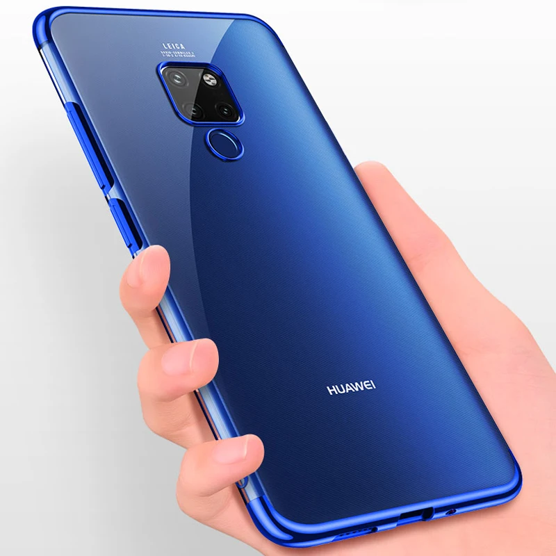 

For Huawei mate 20 pro Case Transparent Plating Silm case for Huawei Mate 20 Lite Ultra thin electroplate tpu shining case cover