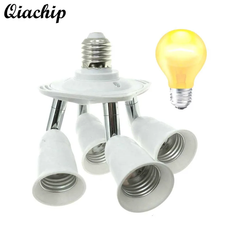 

QIACHIP AC 220V 4 in 1 E27 Base Holder Socket Splitter For Smart Home Light LED Lamp Bulb Adapter Remote Control Switch Outlet