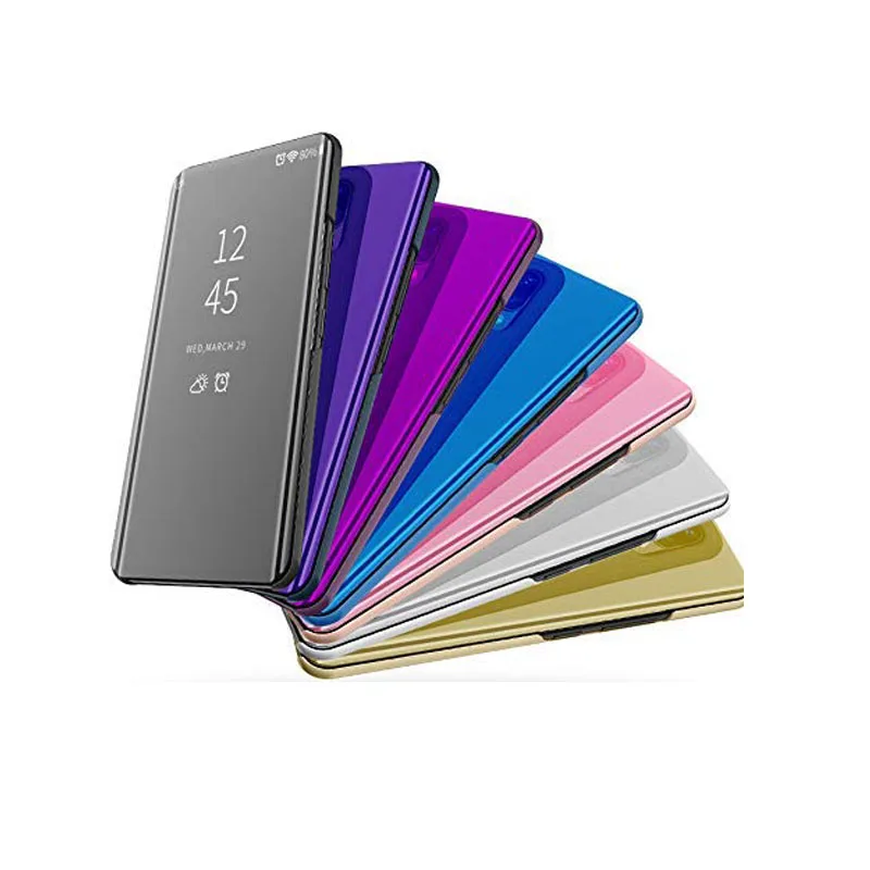 Clear View Mirror Flip Electroplate Stand Case Cover For Xiaomi Mi A2 Lite Smart Phone Capa For Redmi 6 Pro Note 5 Coque Fundas  (2)