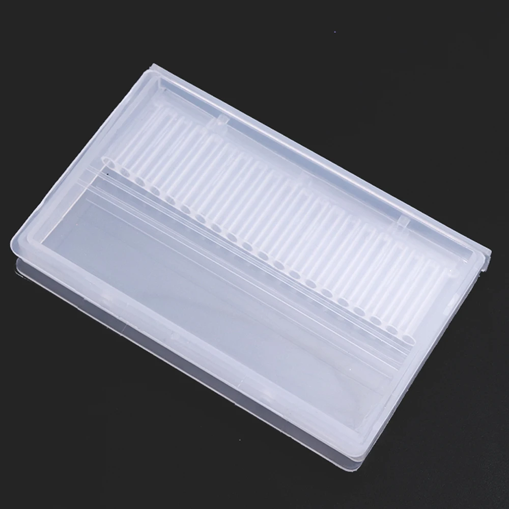 

1pcs Nail Art Drill Bit Files Storage Box 20 Slots Display Manicure Acrylic Container For Electric Drill Holder Nail Tools LAA35