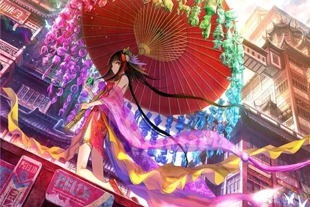 Online Get Oriental Wall Decor Aliexpress Com Alibaba Group Anime S Oriental Chinese Dresses Colorful Original Characters Home Decoration Canvas Poster China Mainland