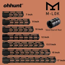 Ohhunt Тактический M-LOK поручень " 9" 1" 12" 13," 15" 1" M LOK поплавок Пикатинни кронштейн со стальной бочковой гайкой