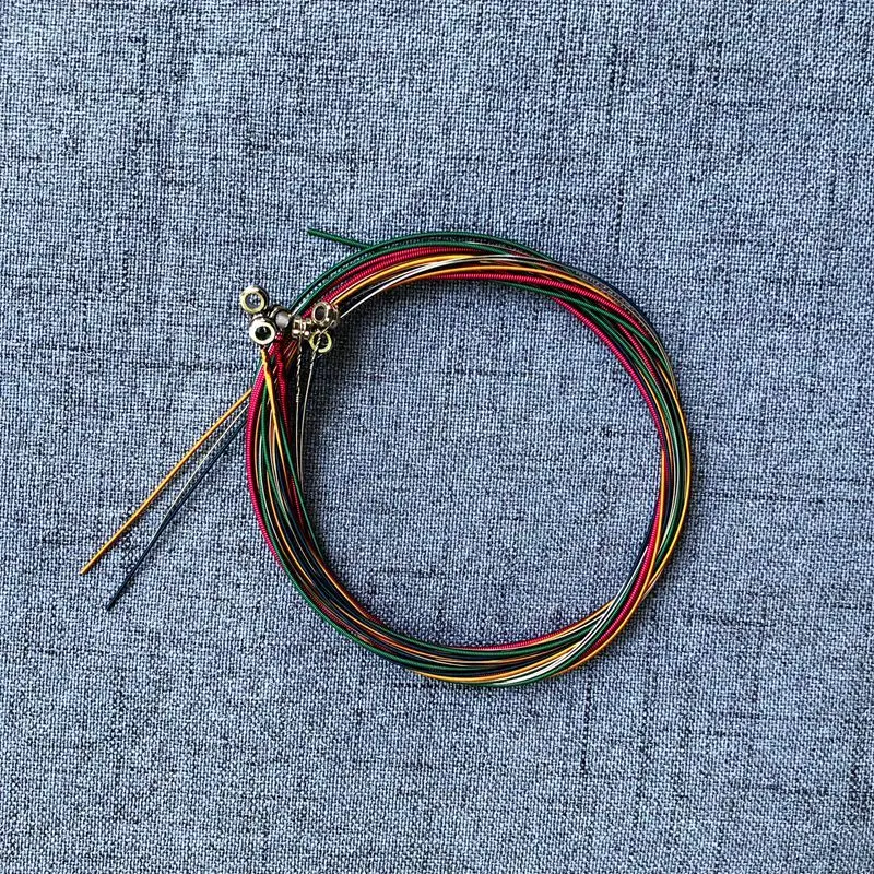 XINLU 6strings/set Rainbow Colorful Color Guitar String For Acoustic Folk Guitar Classic Guitar Accessories Guitar Apart Strings