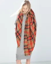 New Plaid Thick Blanket Tartan Scarf Winter Poncho Big Square Latest Female Brand Scarf For Women Shawls And Scarves Capes