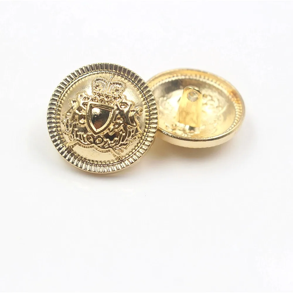 18mm 22mm 25mm 10pcs/lot Shield metal button gold sweater coat decoration shirt buttons accessories DIY JS-0198