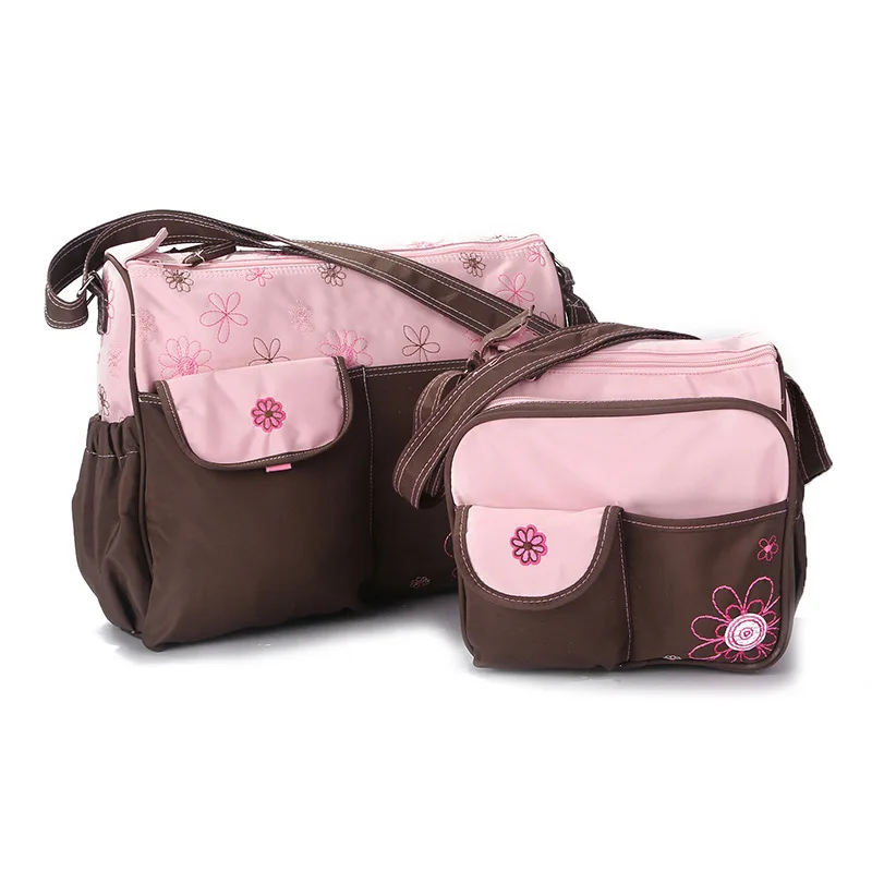 Вышитая сумка для мамы, подгузник, сумка для мамы, сумка для беременных, детский органайзер, аксессуары для хранения новорожденных вещей - Цвет: Pink Embroidered