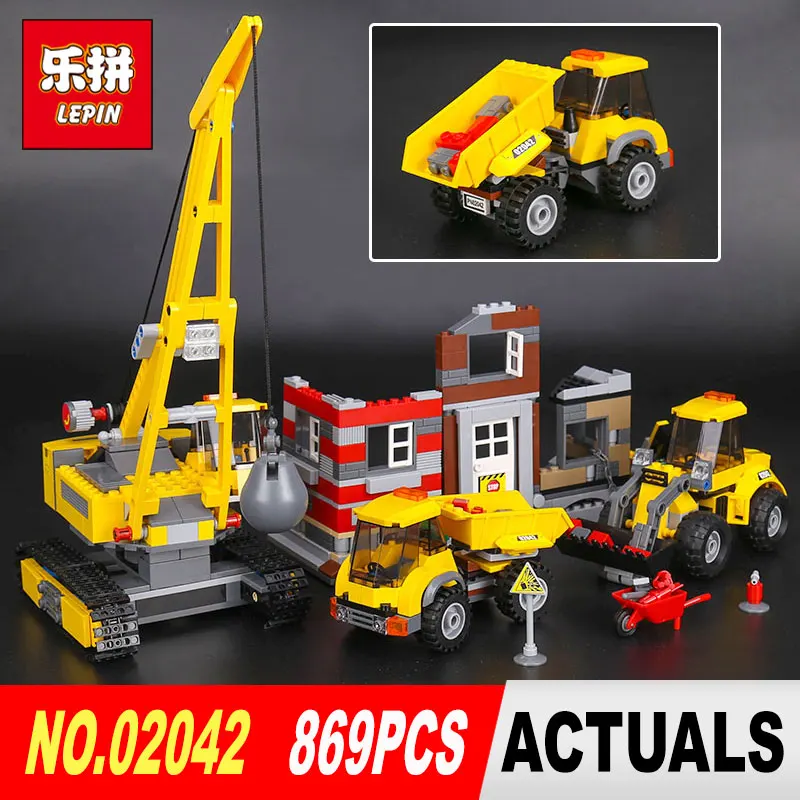 

Lepin 02042 869Pcs Geuine City series emolition Website set 60076 Building Blocks Bricks DIY toys Model for Children gifts