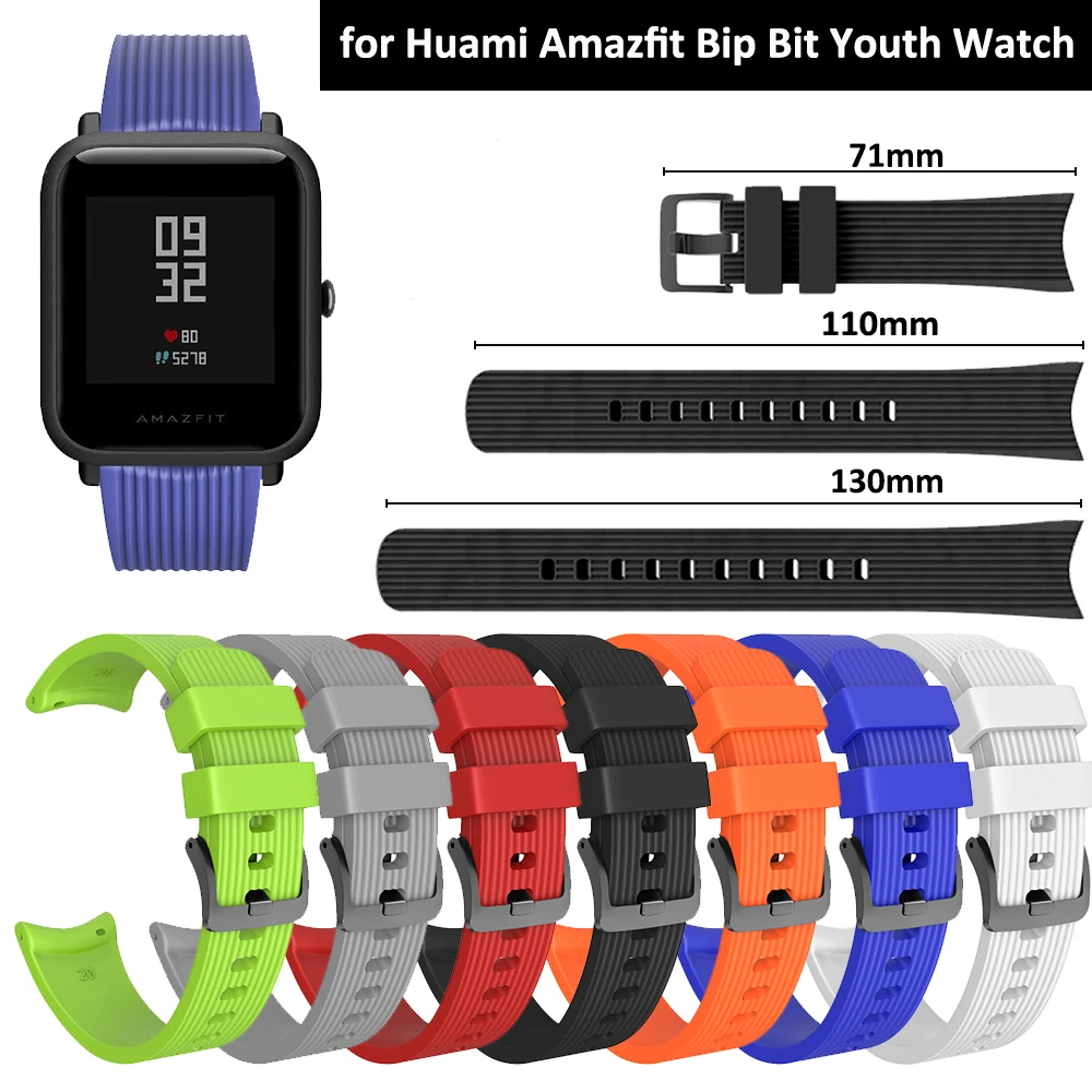 Силиконовый ремешок для Xiaomi Huami Amazfit Bip BIT PACE Lite Youth сменный Браслет из силикона