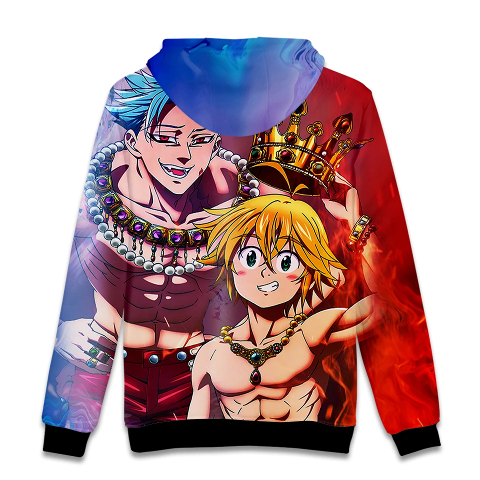 Aikooki Japan Anime Nanatsu No Taizai Men's Pullover Hoodies Men/Women The Seven Deadly Sins Sweatshirts Kawaii Cartoon Coats