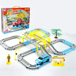 Baidu электрический трек игрушка автомобиль Diy сборка дорожки Горячая продажа Детские головоломки электрические игрушки Модель поезда