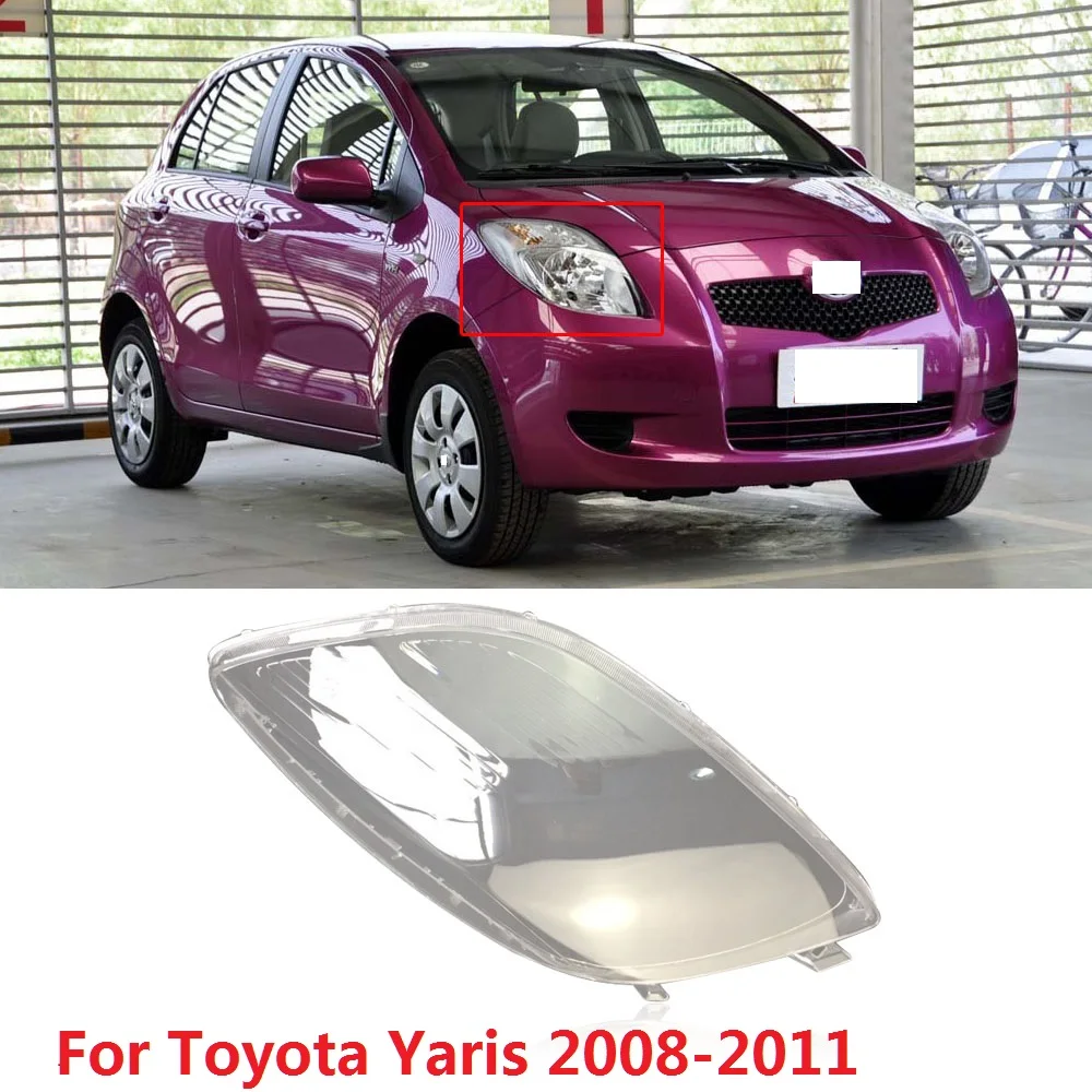 

CAPQX 1PCS For Toyota Yaris 2008-2011 Front Headlamp Lampcover Headlight Lampshade Waterproof Bright Lamp Shade Shell Cover