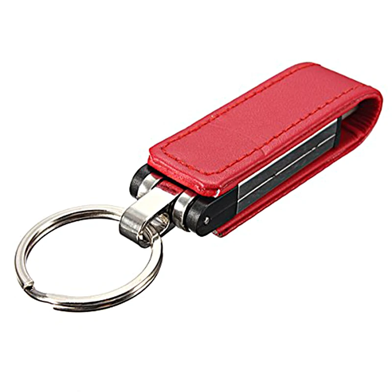 Red Кожаный чехол для ключей USB 2,0 - Цвет: Red