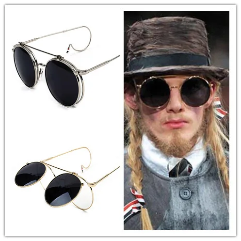 Hot Sale 2017 Vintage Flip Round Sunglasses Metal ...