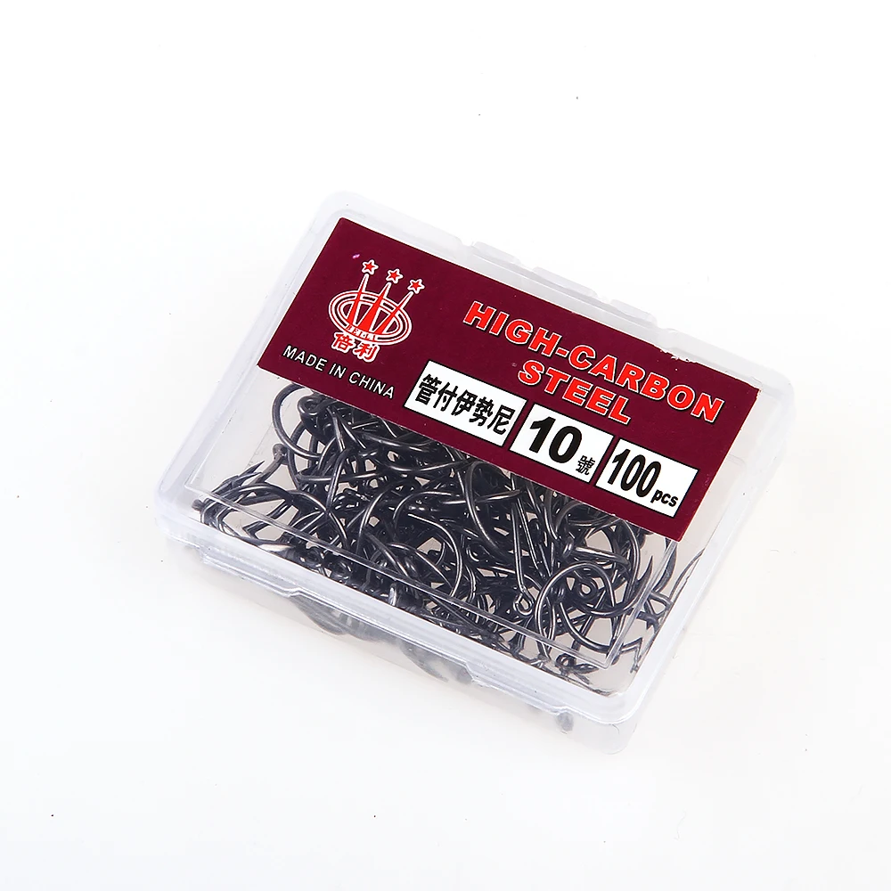 FISH KING 50-100PC/Lot High Carbon Steel Fishing Hooks Carp Fishing Barbed Hook Fishing Accessories Jig Head Peche Tackle