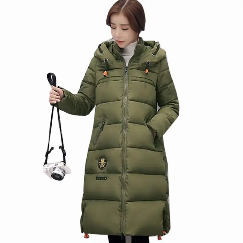 font b Women b font winter long cotton coat hooded font b jacket b font