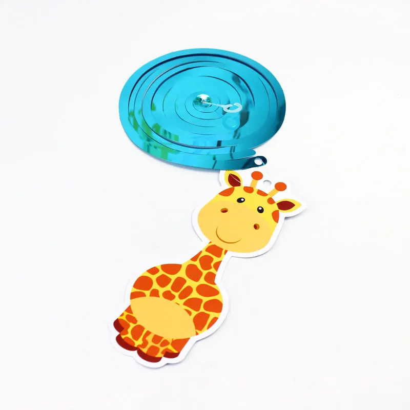 Safari Animal Jungle Ceiling Hanging Swirl Decorations Boy Baby Shower Cutout Festive Party Supplies DIY Decorations Event Party