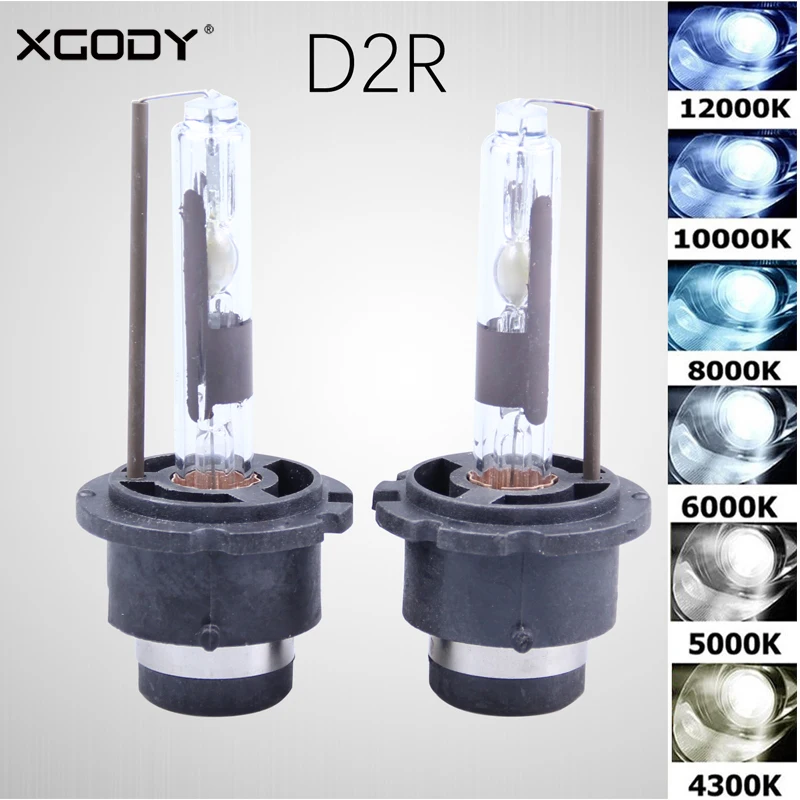 2 шт. XGODY D2R HID КСЕНОНОВАЯ Замена заводской головной светильник лампа 35 Вт 4300 К 5000 6000