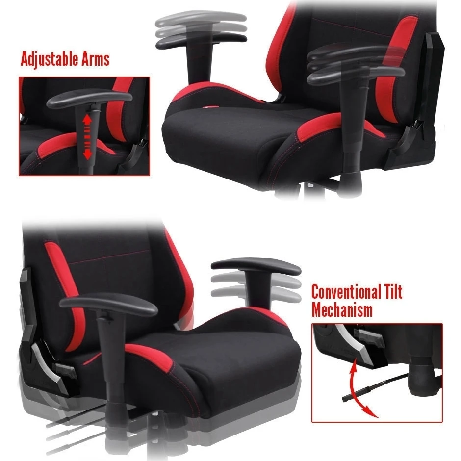 DXRacer OH/FD01/NR High-Back Computer Chair Strong Mesh (Black/Red) (3)