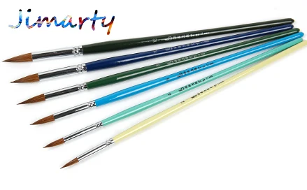 

6pcs/lot Art Paint Brush Colorful handle wolf hair watercolor brush Watercolor oil gouache acrylic painting brush AHB012