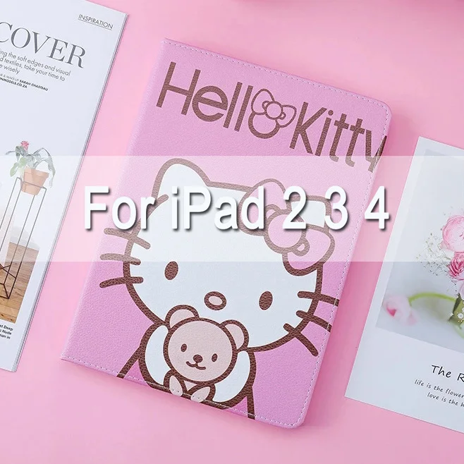 Роскошный ультра тонкий чехол-подставка hello kitty для ipad 2 3 4 air1 2, чехол с функцией автоматического сна и пробуждения, чехол для mini12345 для нового ipad 9,7 - Цвет: RD-PAD234