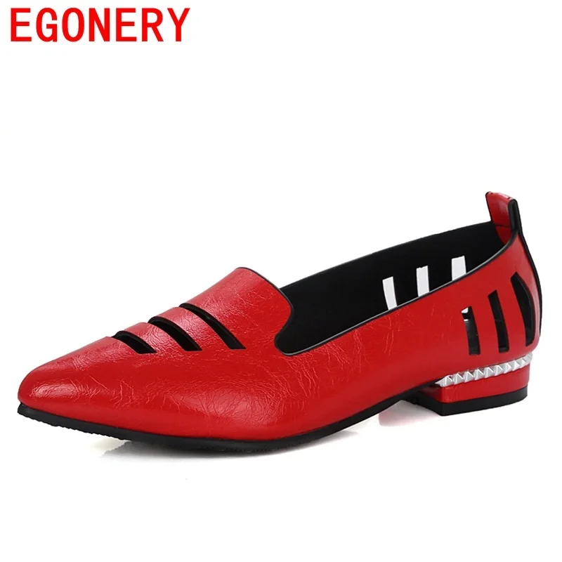 

egonery women fashion pumps for summer pointed toe low heel shoes hollow pumps out side footwear elegant shoes woman plus size