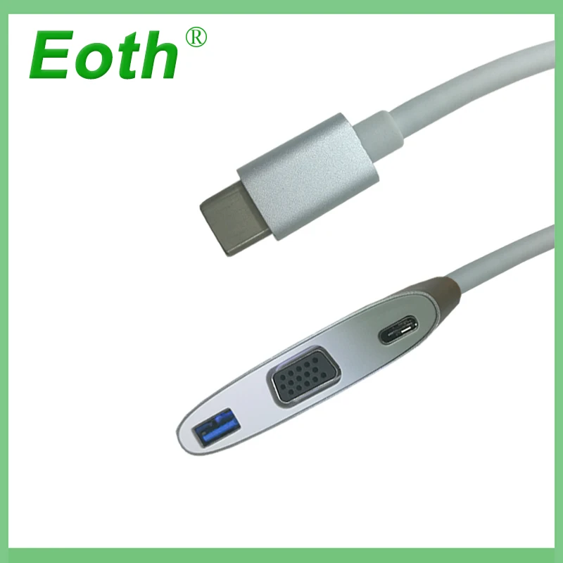 USB 3.0 Type-C to VGA Type C Adapter Converter Cable USB C Hub Converter Charger Adapter for apple notebook USB-C