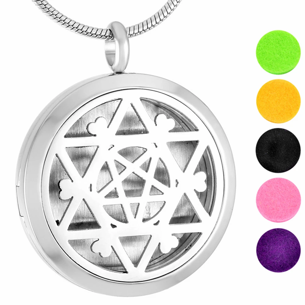 

MJP0022 Star And Heart Perfume Locket Necklace Fragrance Aromatherapy Essential Oil Diffuser Pendant For Young Living