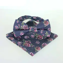 Mantieqingway Англия Стиль мужские галстуки Платки носовые для девочек Наборы для ухода за кожей Бизнес Костюмы с цветочным принтом для свадьбы