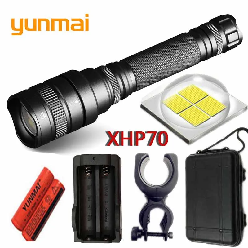 

yunmai 2019 NEW arrive convoy lens 30w xlamp xhp70.2 18650 4800lm powerful Tactical LED flashlight torch zoom xhp70 Lantern