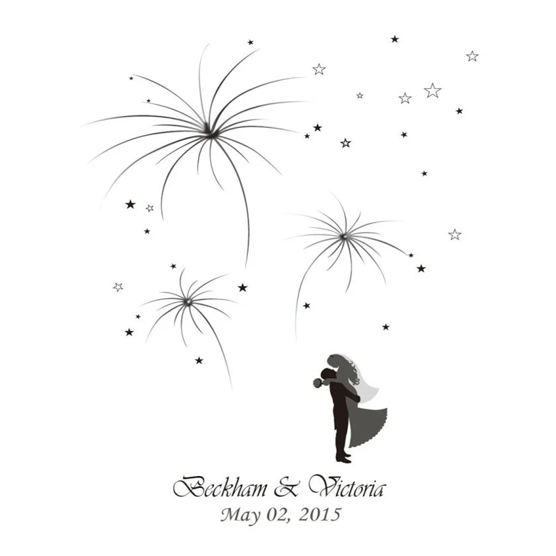 shower baby 100 guests Wedding Firework 42x52CM Unique 100 guests Guestbook