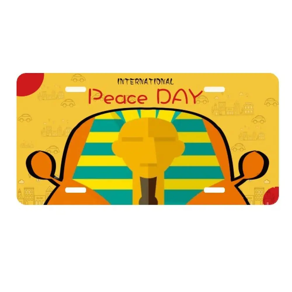 

Universal Printing Peace Day License Plate Tag Ancient Egypt Abstract Pattern Metal Sign Wall Motorcycle Bicycle Car Decoration