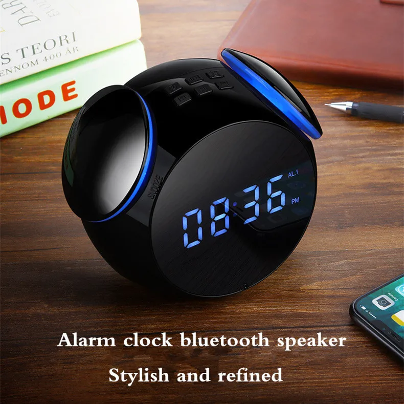 

Wireless Bluetooth Speaker Mini Digital Alarm Clock cool Clock Outdoor MP3 Smart Audio Subwoofer for xiaomi apple iphone