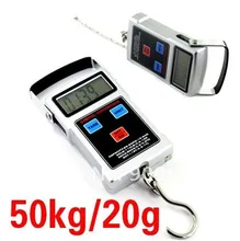 LCD Digital Fishing Hook Travel Scale 50kg 20g Handheld Electronic Luggage Suitcase Crane Scales Weight Balance Free Shipping