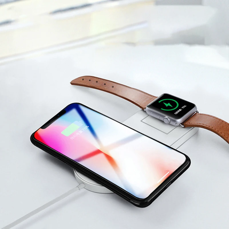 DOITOP Qi Беспроводное зарядное устройство для быстрой зарядки Apple Watch 3 i watch iphone X 8 plus 2
