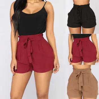 

New Women Hot Casual Loose Shorts Bow Beach High Waist Short SummerTrousers