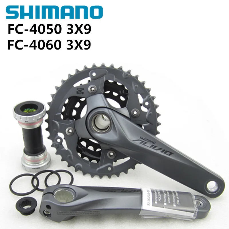 

Shimano Alivio FC M4050 T4060 with BB52 3x9S Speed MTB Bicycle Crankset 170mm Mountain bikes Chain wheel