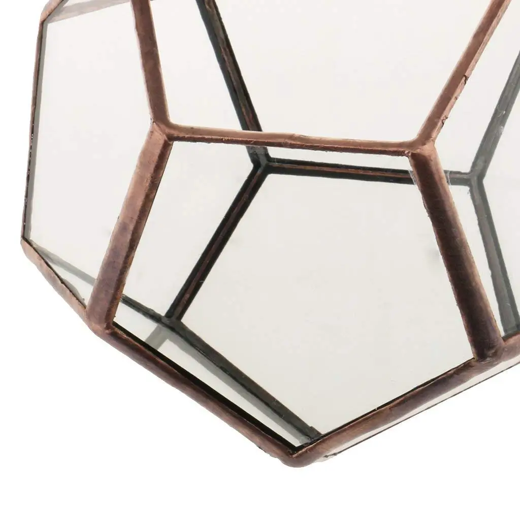 Декоративная стеклянная ваза прозрачная Алмазная геометрическая форма модное украшение для дома свадьба-медь 2,10x10x10 см