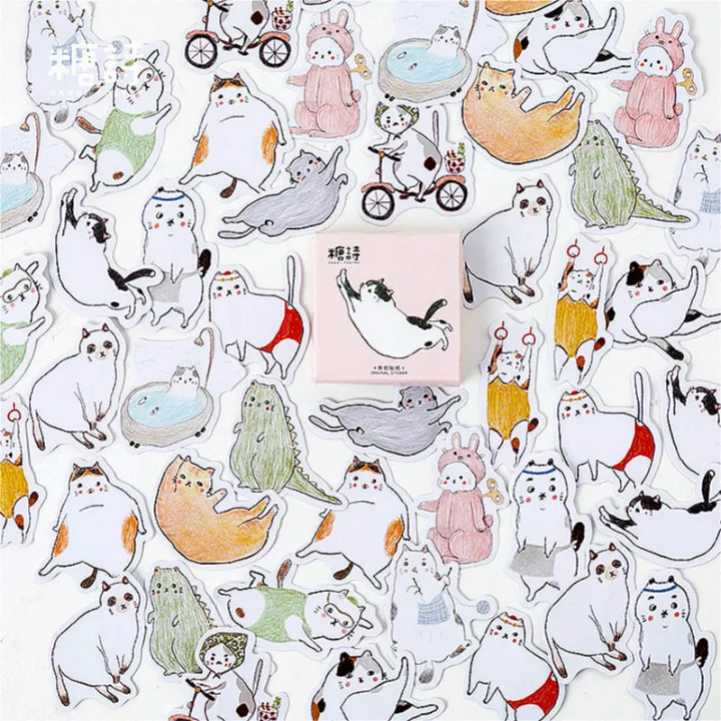 

45Pcs/set kawaii Memo pad creativa cute Puppet cat pattern Diary stickers planner office decor school supplies stationery