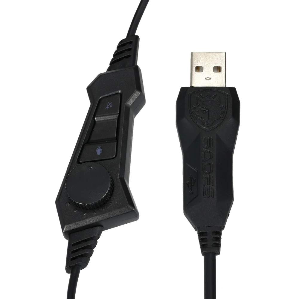 SADES A6 USB 7,1 стерео проводные Игровые наушники, игровая гарнитура с микрофоном, голосовое управление для ноутбука, компьютера, геймера