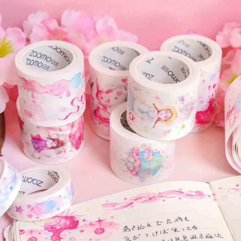 

1 Pcs Kawaii Pink Teenage Girl Fantasy Starry Sky Washi Tape DIY Decoration Scrapbooking Planner Masking Tape Sticker Stationery