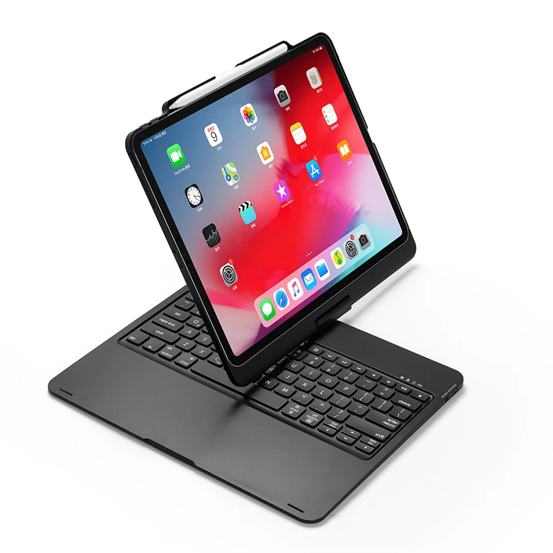 Вращение на 360 для iPad Pro 12,9 чехол-клавиатура с алюминиевой Подсветкой Bluetooth для iPad New Pro 12,9 дюйм чехол для клавиатуры планшета