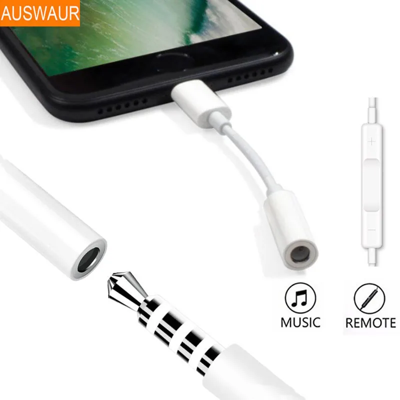 

3.5mm Aux Audio Adapter for iPhone 7 8 Plus X XR XS MAX Audio Adapter 3.5 Jack Headphone Earphone Adapter Support Music Remote