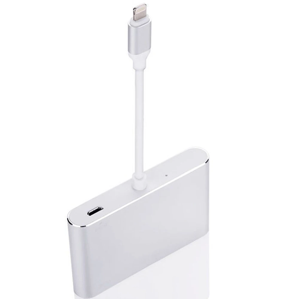 4 в 1 освещение к HDMI+ VGA+ 3,5 мм аудио+ 5 В DC док-станция для iPhone/iPad