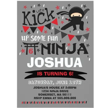 

Personalized Ninja Invitation Warrior Birthday Supplies Decoration Karate Theme Cartoon Party Birthday Baby Shower