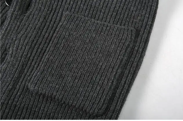 VXO мужской толстый свитер, мужской большой шерстяной кардиган с отворотом, вязаный свитер, плотный теплый кардиган
