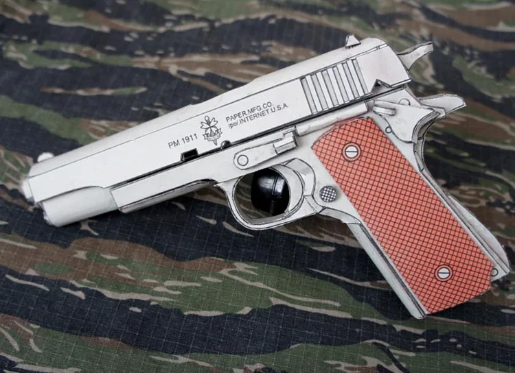 Colt M1911A1 пистолет Бумажная модель оружие пистолет 3D ручной работы рисунки огнестрельное оружие военные Пазлы игрушка