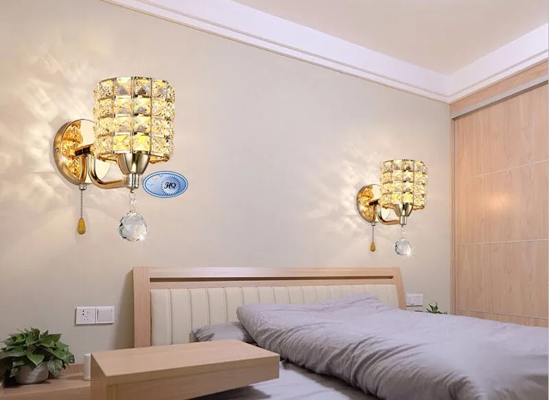 Interruptor de Corrente Luzes da Lâmpada Puxar Parede Cristal Moderno Zíper Base Aço Inoxidável Iluminação Arandelas Lamparas Pared Ac85-265v 5 lâmpada parede cristal moderno zíper base aço